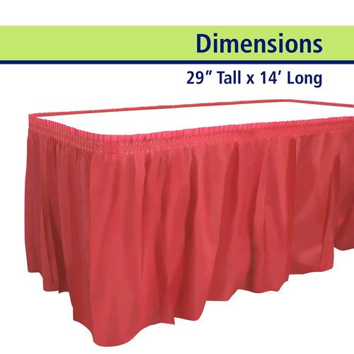 Party Dimensions Plastic Table Skirt, 29-Inches by 14-Feet - Red - 1 Pack