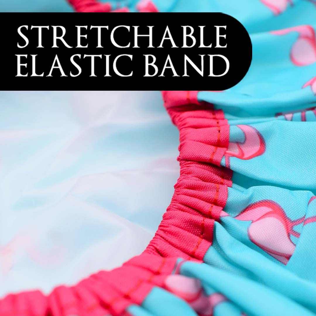 Reusable Shower Cap & Bath Cap & Lined, Oversized Waterproof Shower Caps Large Designed for all Hair Lengths with PEVA Lining & Elastic Band Stretch Hem Hair Hat - Fashionista Deco Dots