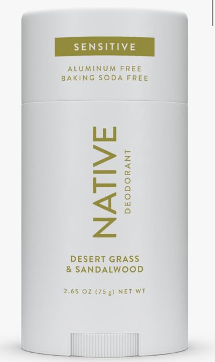 Native Sensitive Deodorant - Aluminum-Free & Baking Soda-Free | Desert Grass & Sandalwood Scent