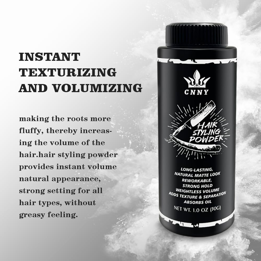 CNNY Hair Styling Powder for Men - 1oz/30g Fluffy Volumizing and Texturizing Powder for Natural Thickness and Look