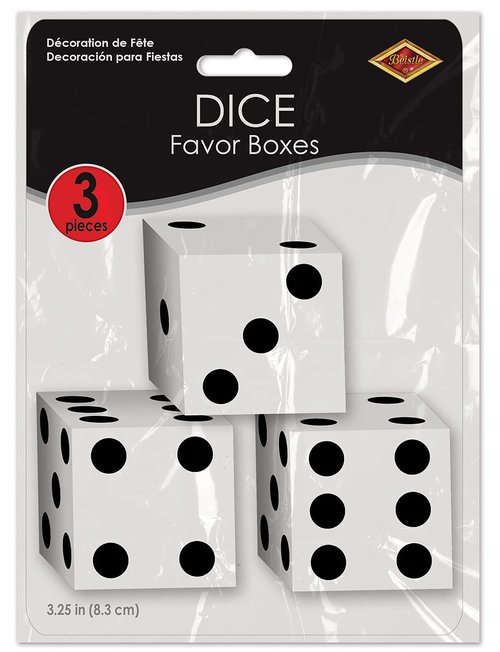 Dice Favor Boxes (3/Pkg)
