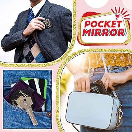 Weysat 48 Pcs Mini Pocket Compact Mirrors Bulk, Sometimes You Forget Your Awesome, Inspirational Gifts for Coworker Employee Guest Positive Affirmation, Small Gifts Bulk for Women, Guests, Christmas