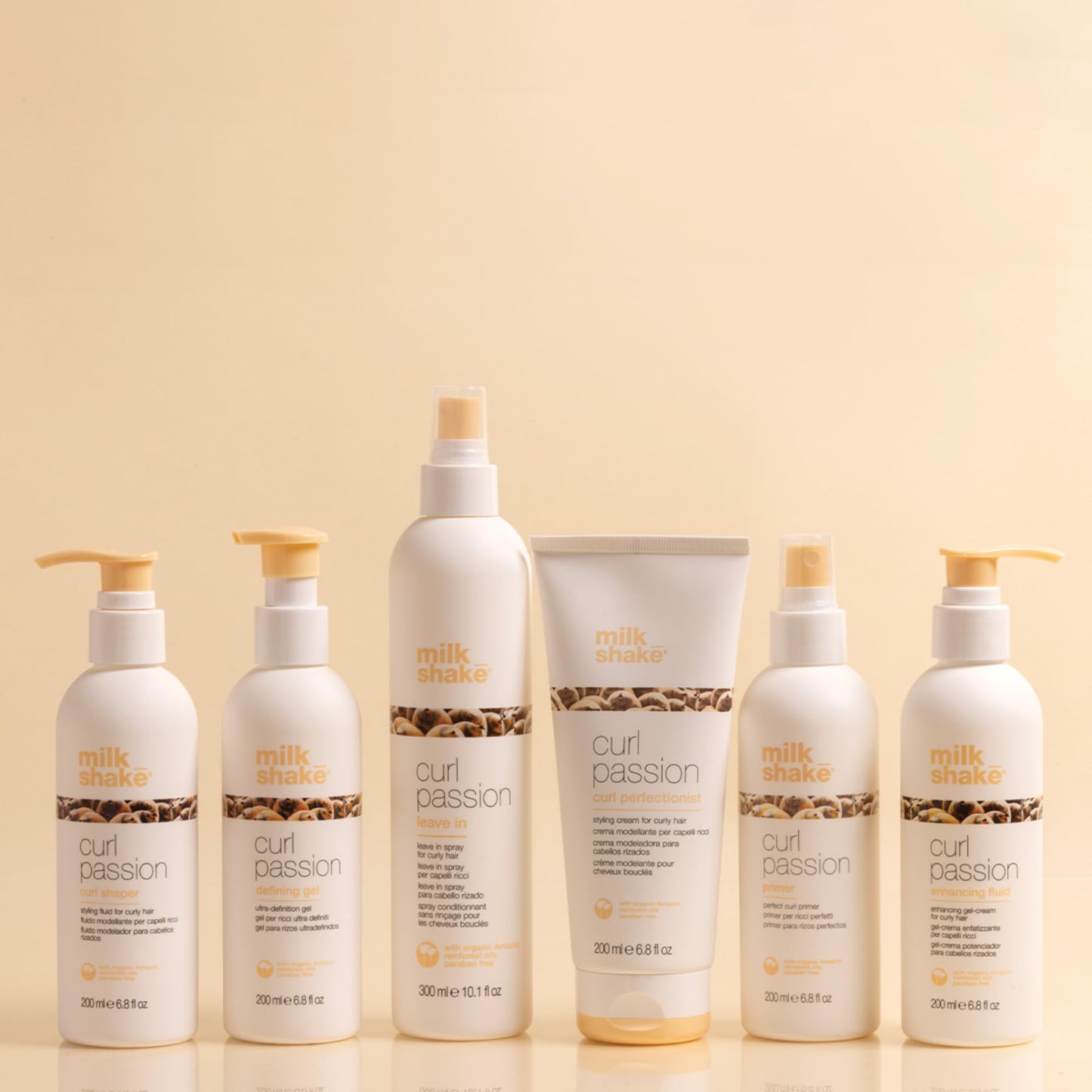 milk_shake Curl Passion Primer | Pre-Styling Curl Primer for All Curl Types | Adds Moisture & Enhances Definition | With Babassu Oil, Praxcai Oil & Milk Proteins, 6.8 fl oz / 200 mL