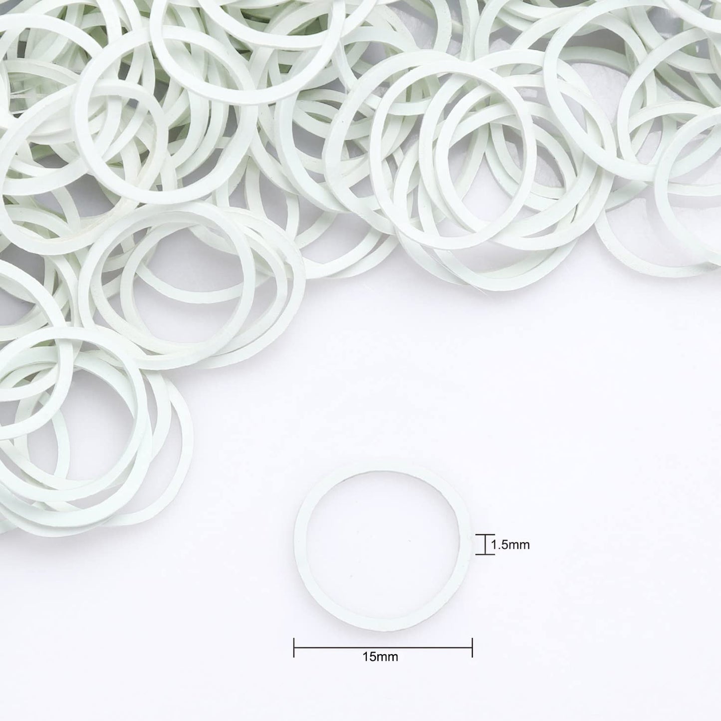 HOYOLS 3/4” Inches Black Hair Rubber Bands for Hair Ties Small Mini Elastics Bands Large Braiding Ponytail Holders for Baby Toddler Girls Kids No Damage 600pcs (M) Latex-Free