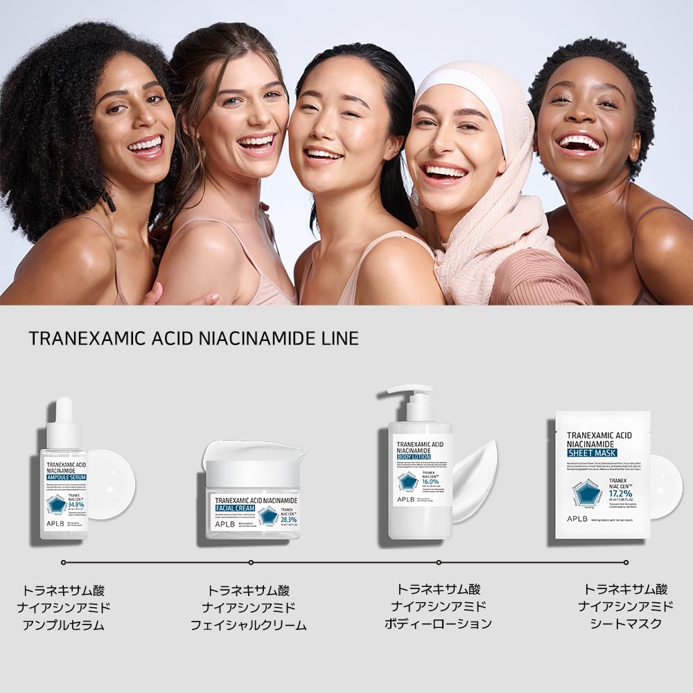 Tranexamic Acid Niacinamide Sheet Mask - 10 Pack | Korean Skincare for Blemish Care & Skin Discoloration