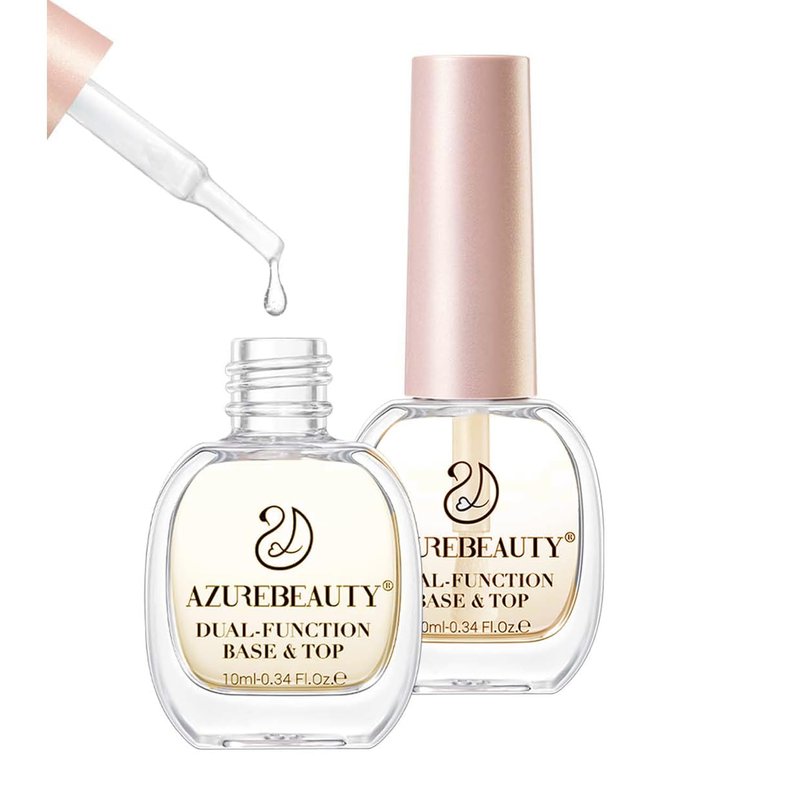 Azurebeauty 2-in-One Light Yellow Nail Polish Set - Quick-Dry, Low Odor, Glossy Finish | 2 Pcs