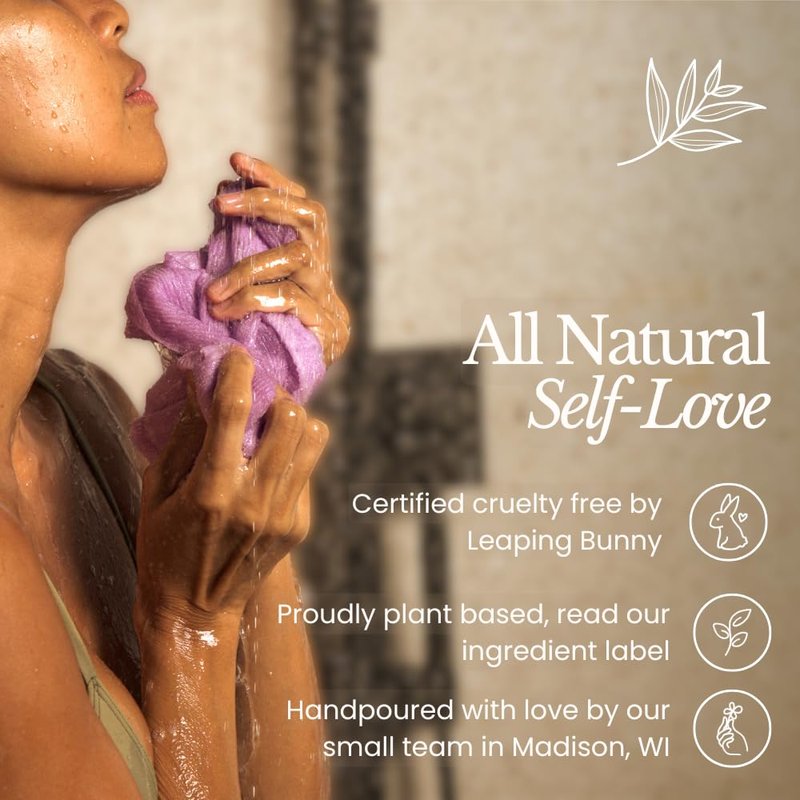 Bare Botanics 24oz Lavender Citrus Himalayan Sea Salt Body Scrub | Non-toxic, Vegan & Cruelty-free | Made in Madison, WI | Full Body Exfoliator & Hydrating Moisturizer with a Cute Wooden Spoon
