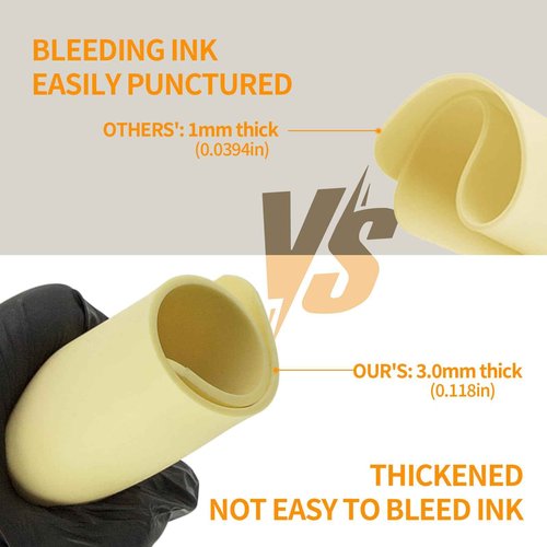 MIHERT 10Pcs 3mm Thick Blank Tattoo Practice Skin 8x6 inch Double Sides Fake Skin Sheets for Tattooing and Microblading Supplies for Beginners and Experienced Artists