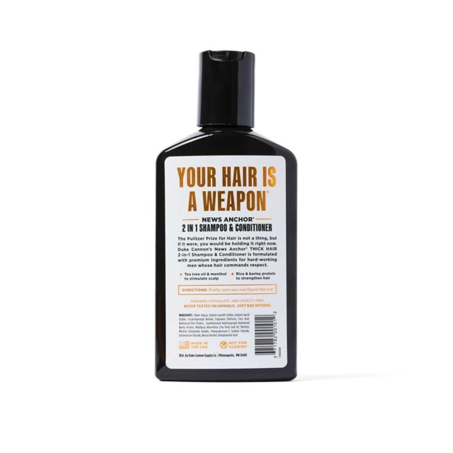 Duke Cannon 2-in-1 Hair Wash - Bay Rum Shampoo & Conditioner, 10 fl. oz | Stimulating Cleanse & Refresh