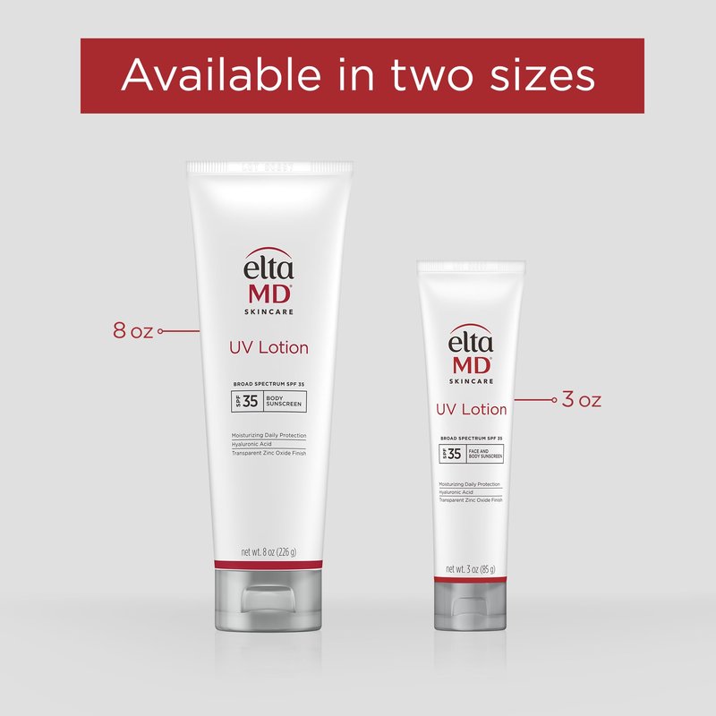 EltaMD UV Lotion Body Sunscreen, SPF 30+ Sunscreen, Body Lotion with SPF Made with Zinc Oxide and Hyaluronic Acid, 3.0 oz