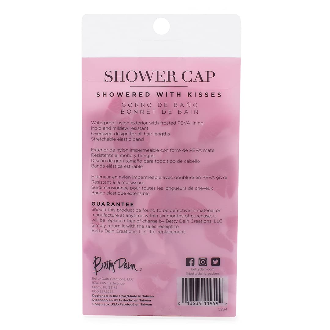 Reusable Shower Cap & Bath Cap & Lined, Oversized Waterproof Shower Caps Large Designed for all Hair Lengths with PEVA Lining & Elastic Band Stretch Hem Hair Hat - Fashionista Deco Dots