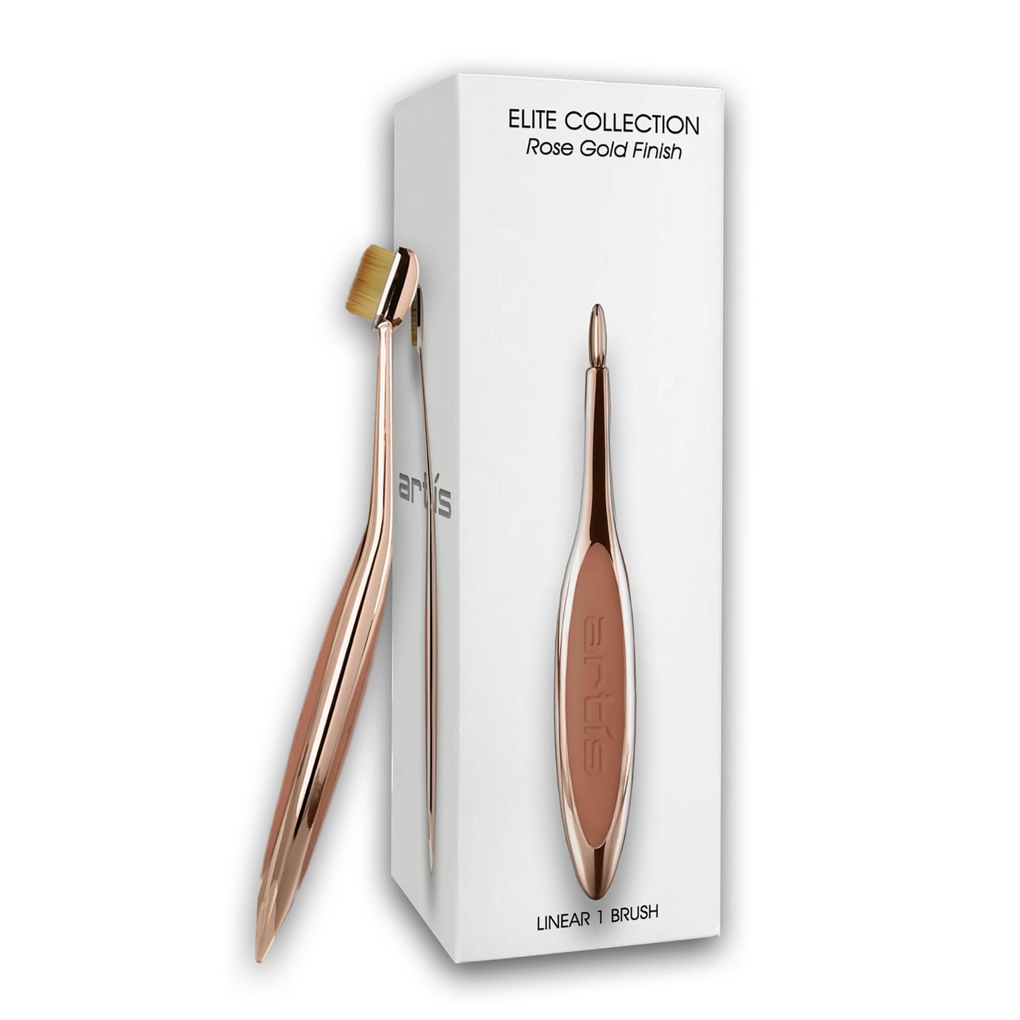 Artis Elite Linear Brush 1 - Makeup Brush with Solid Metal Handle - Soft Makeup Brushes - Makeup Tools for Liquid, Creams, Powders - Rose Gold - 1 pc