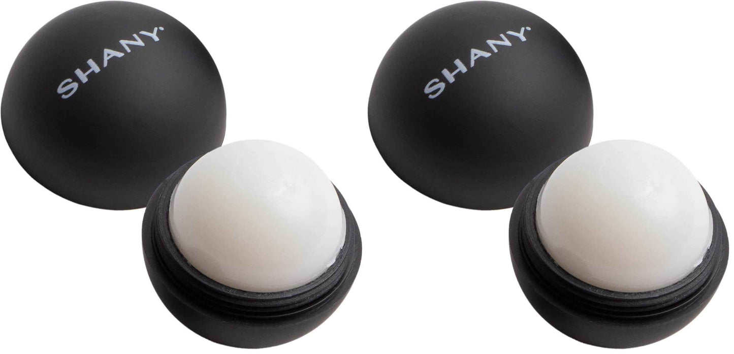 SHANY Lip Balm Sphere - Nourishing Hydrating Lip Balm Lip Care Infused with Shea Butter and Moisturizing Oils to Soothe and Repair Dry and Cracked Lips - Black (Pack of 2)