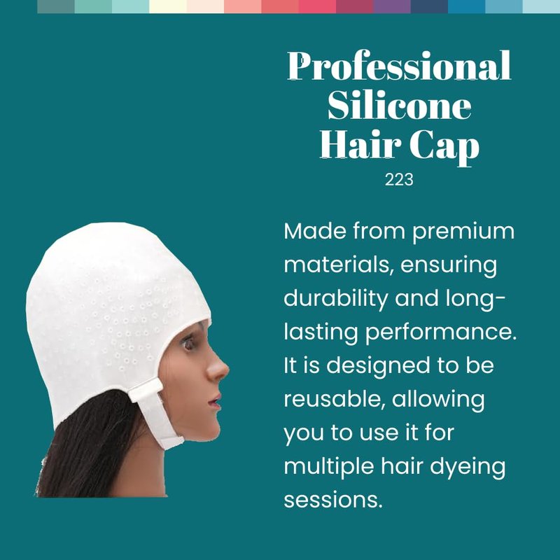 Dompel Silicone Highlight Hair Cap | Reusable Professional Silicone Cap | Special for Hair Dyeing | Model 233 CA 1 UND