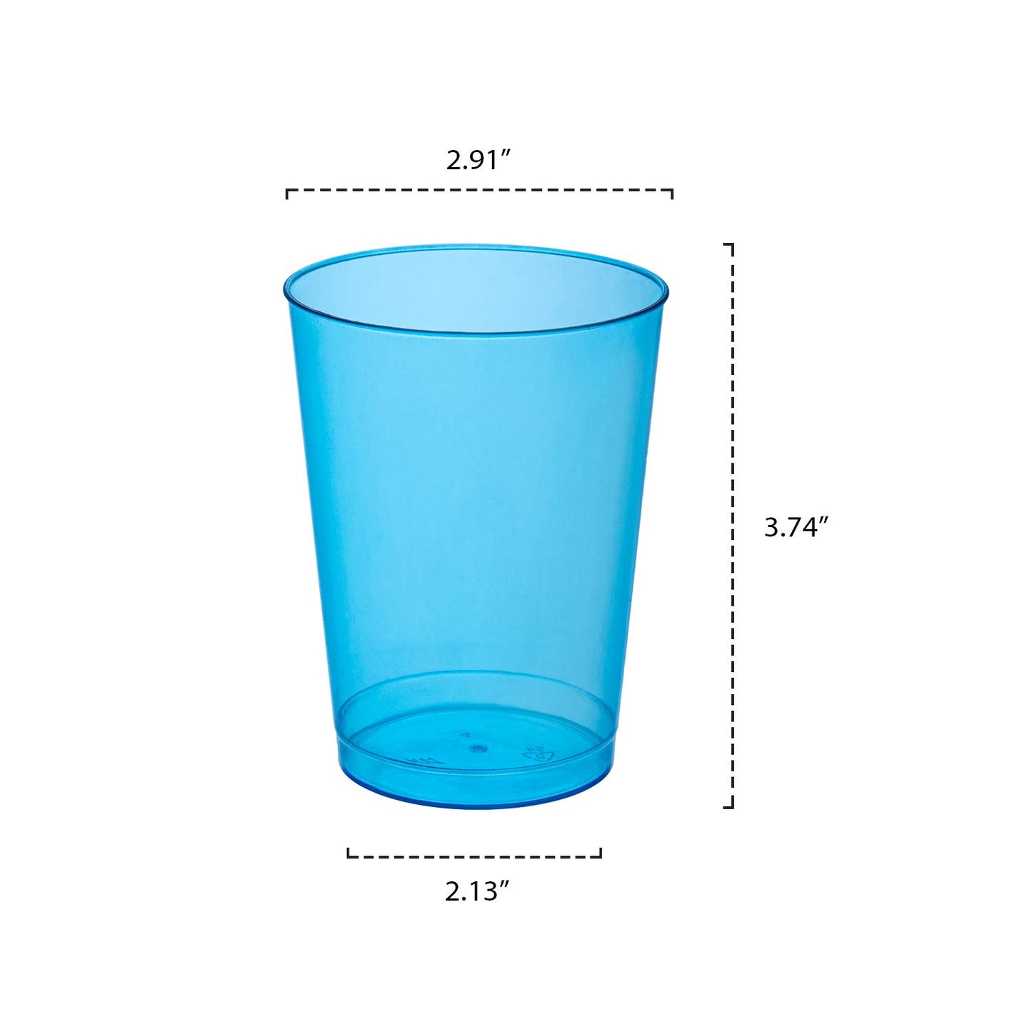 Party Essentials Hard Plastic 10-Ounce Party Cups and Tall Tumblers, Neon Blue, 25-Count
