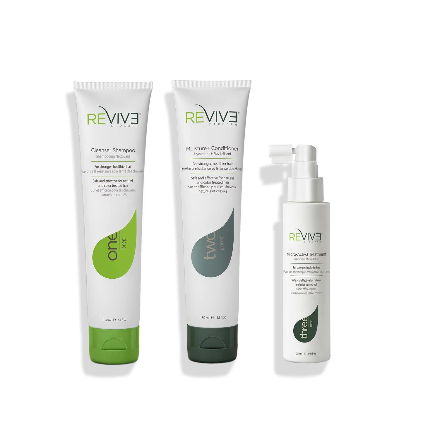 REVIV3 Procare 30 Day Trial Kit - 3-Part System for Fine and Thinning Hair - Sulfate and Paraben Free - Leave-In Hair Treatment Shampoo and Conditioner - Thinning Hair Treatment for Men and Women
