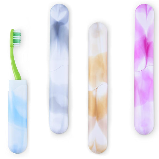 4 Pack Elite Travel Toothbrush Case with Drainage Holes – Portable, Breathable Plastic Toothbrush Holders Travel Covers – Ideal for Camping, Trips & Daily Use – Assorted Colors