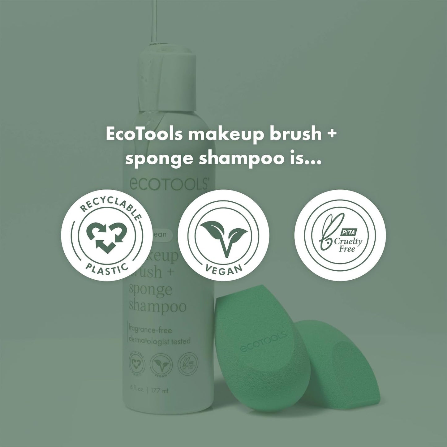EcoTools Daily Makeup Brush Cleanser Spray, Quick Drying, Fragrance Free & Dermatologist Tested, Travel Size, TSA Approved, Cruelty-Free & Vegan 3 fl oz./89 ml. Bottle