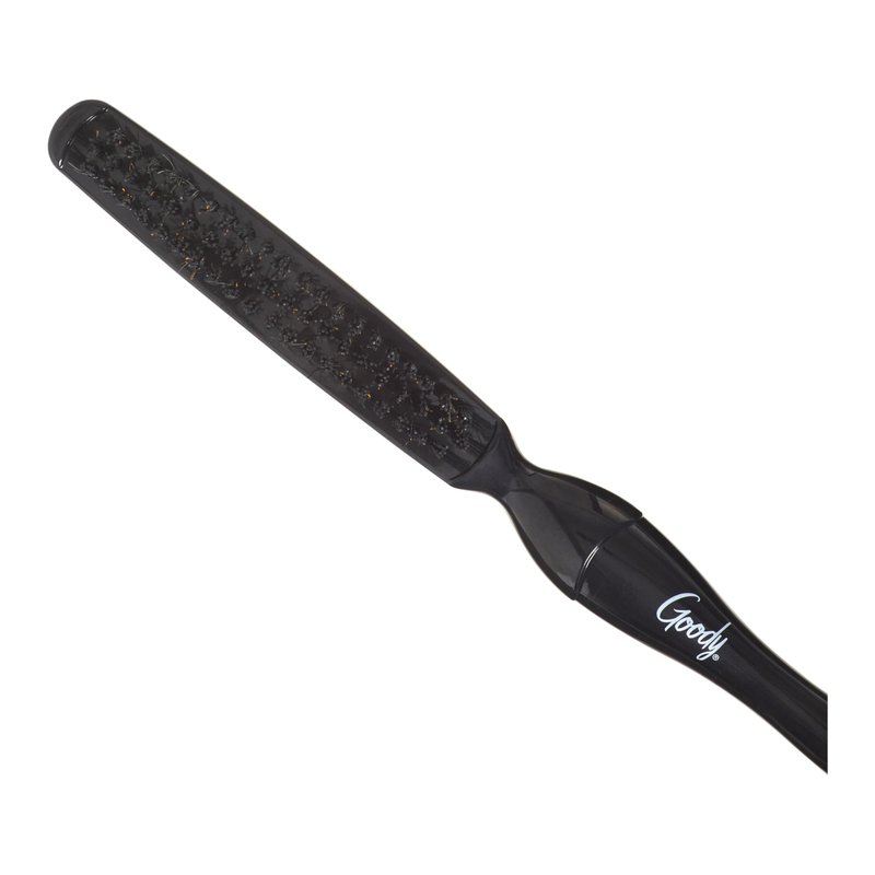 Goody Shine On Boar Edge Brush, Boar Bristle with Long Sectioning Tail, Smoothens Fly-Aways, Use as a Styling Brush, All Hair Types, Textures & Styles, Black