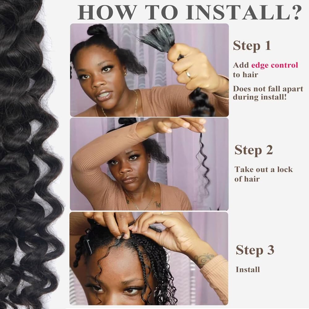 YOMIO Human Braiding Hair 18 Inch 100g (1Pack-2Bundles) Water Wave Human Hair Bulk for Braiding No Weft Bundle Virgin Curly Human Hair Bulk for Boho Braids Wet and Wavy Natural Black Color