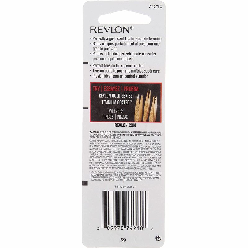 Revlon Expert Tweezer, Slant Tip 1 ea (Pack of 5)