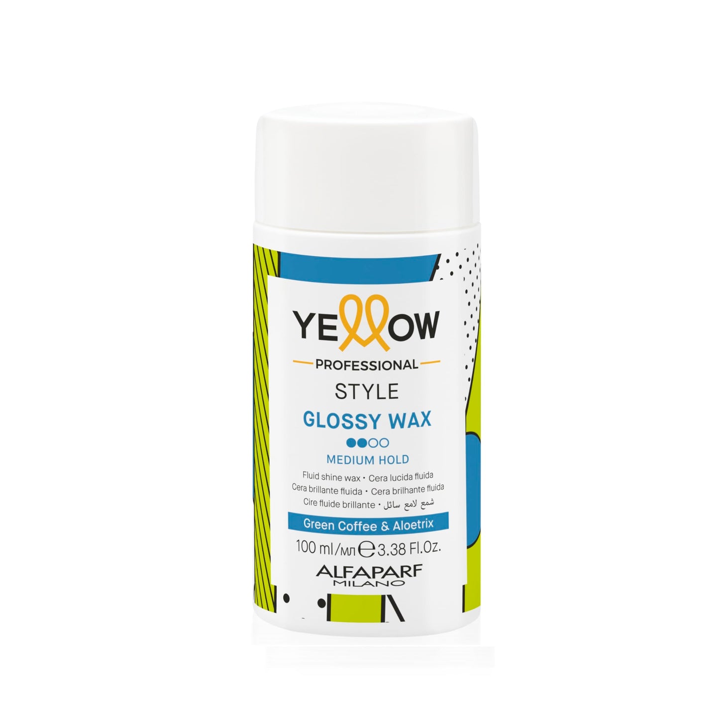 ALFAPARF MILANO Yellow Style Glossy Shine Hair Styling Wax - Gives Definition, Control and Shine - Humidity Resistance - Wet Look - Medium Hold - Frizz Control - Vegan Formula