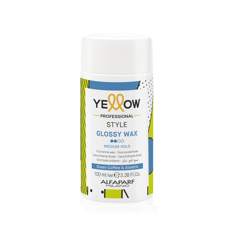 ALFAPARF MILANO Yellow Style Glossy Shine Hair Styling Wax - Gives Definition, Control and Shine - Humidity Resistance - Wet Look - Medium Hold - Frizz Control - Vegan Formula