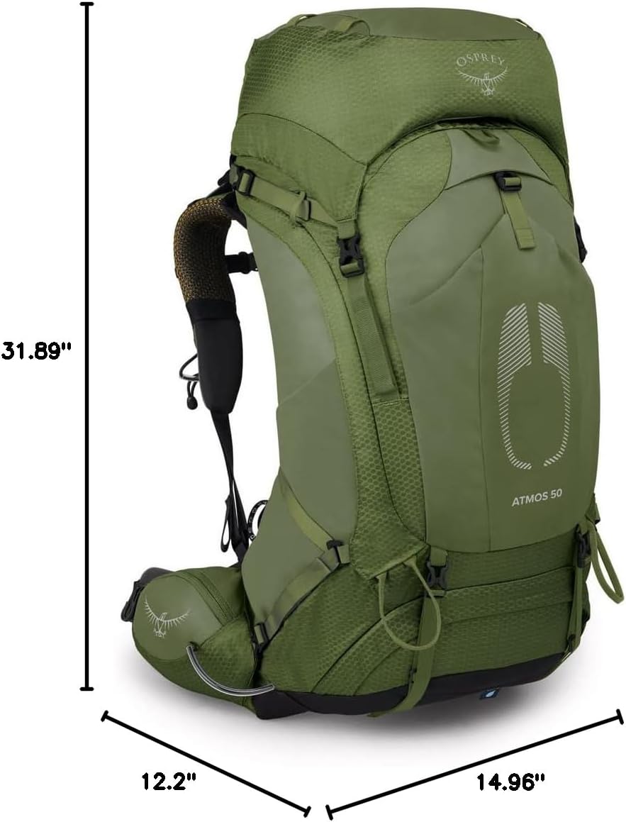 Osprey Atmos AG 50L Men's Backpack - Lightweight Hiking Pack with Adjustable Fit
