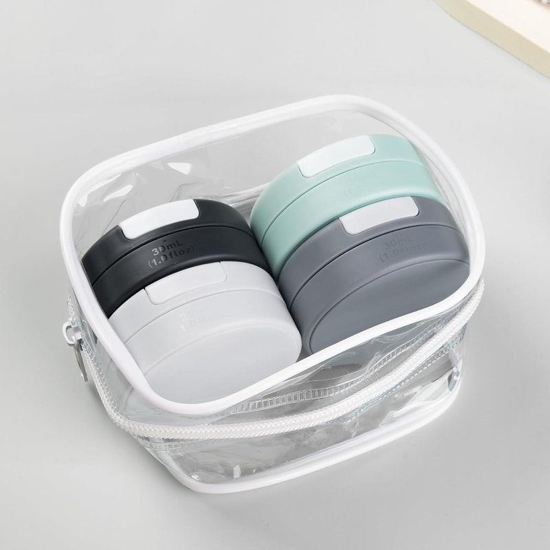 Travel Bottles Set - TSA Approved Leak Proof Containers | BPA Free Refillable Capsules with Labels