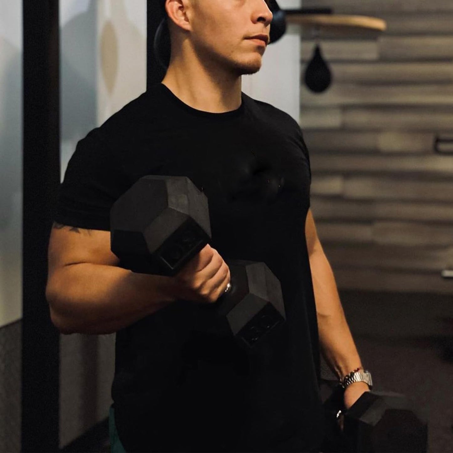 Men's 3pack Dry Fit Workout Gym Short Sleeve T Shirt Moisture Wicking Active Athletic Performance Running Shirts(BKGYWR XL)