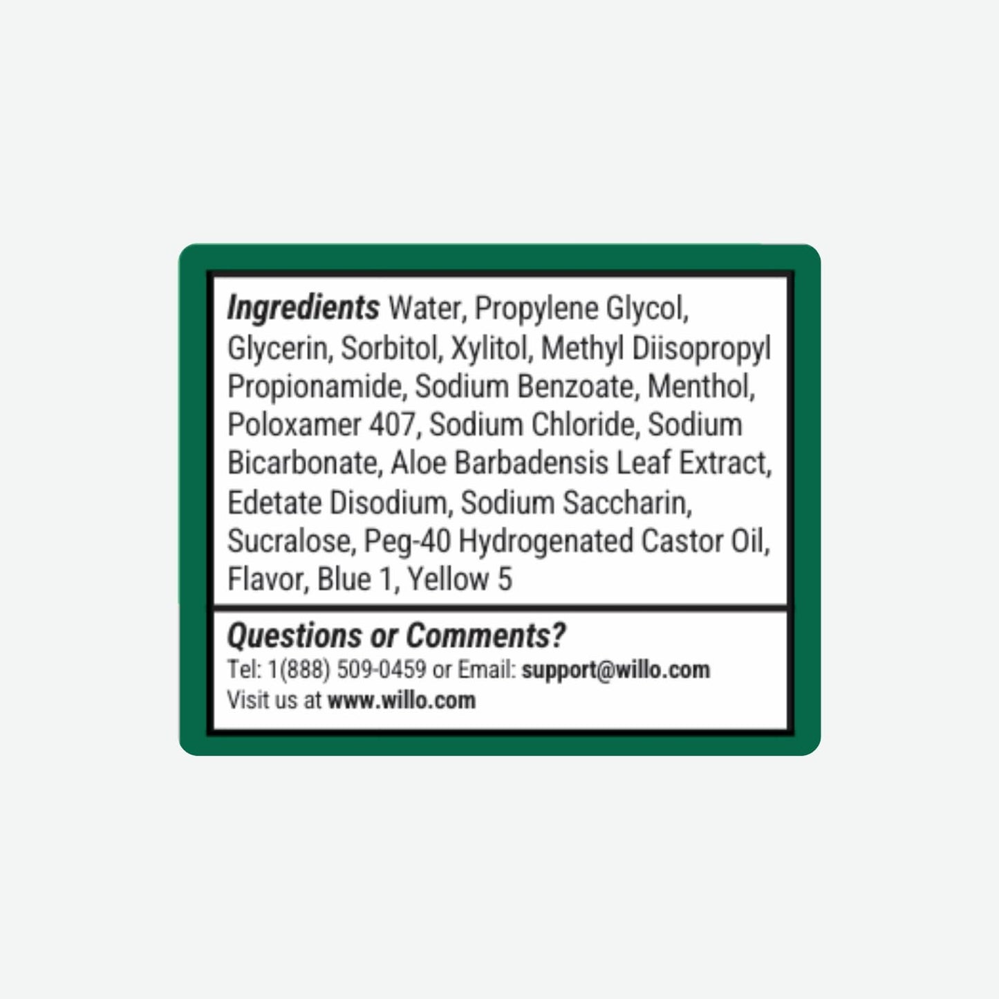 Willo Liquid Non-Fluoride Kids - for Use with AutoFlo Plus - Toothpaste (2-Pack, 8oz) - Minty Mist