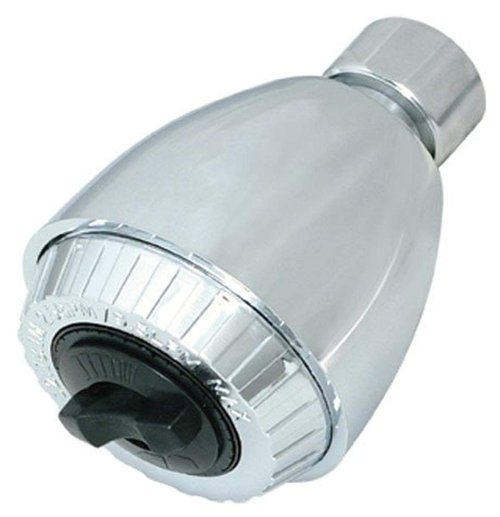 EZ-FLO 2 Inch ABS Shower Head, Brass Ball Joint, 1/2 Inch FIP, Chrome Finish, 15036