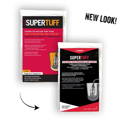 Trimaco SuperTuff Pump Strainer Bag with Draw String, 600 microns, 3 pack, White