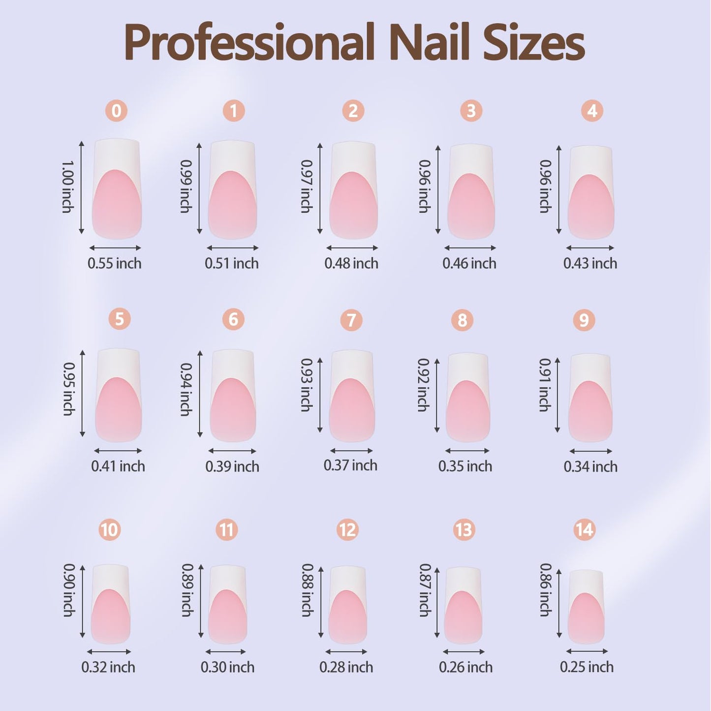 French Gel Nail Tips - 240 Pcs Long Square Pink Press-On Nails | Pre-Filed, No Need to Shape, 15 Sizes for DIY Nail Art