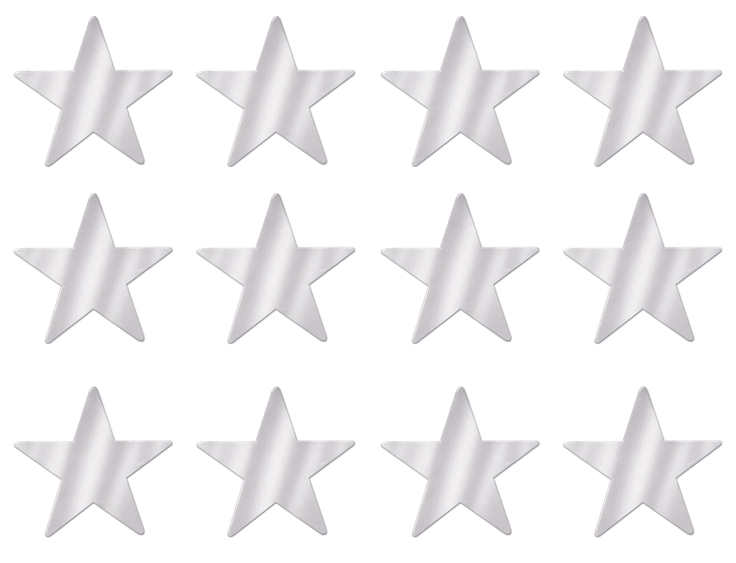 Metallic Star Cutouts (Silver)
