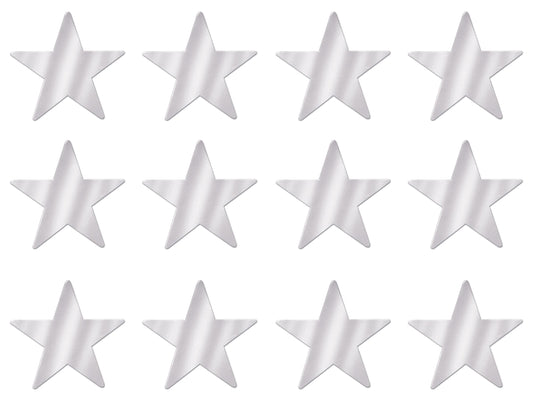 Metallic Star Cutouts (Silver)