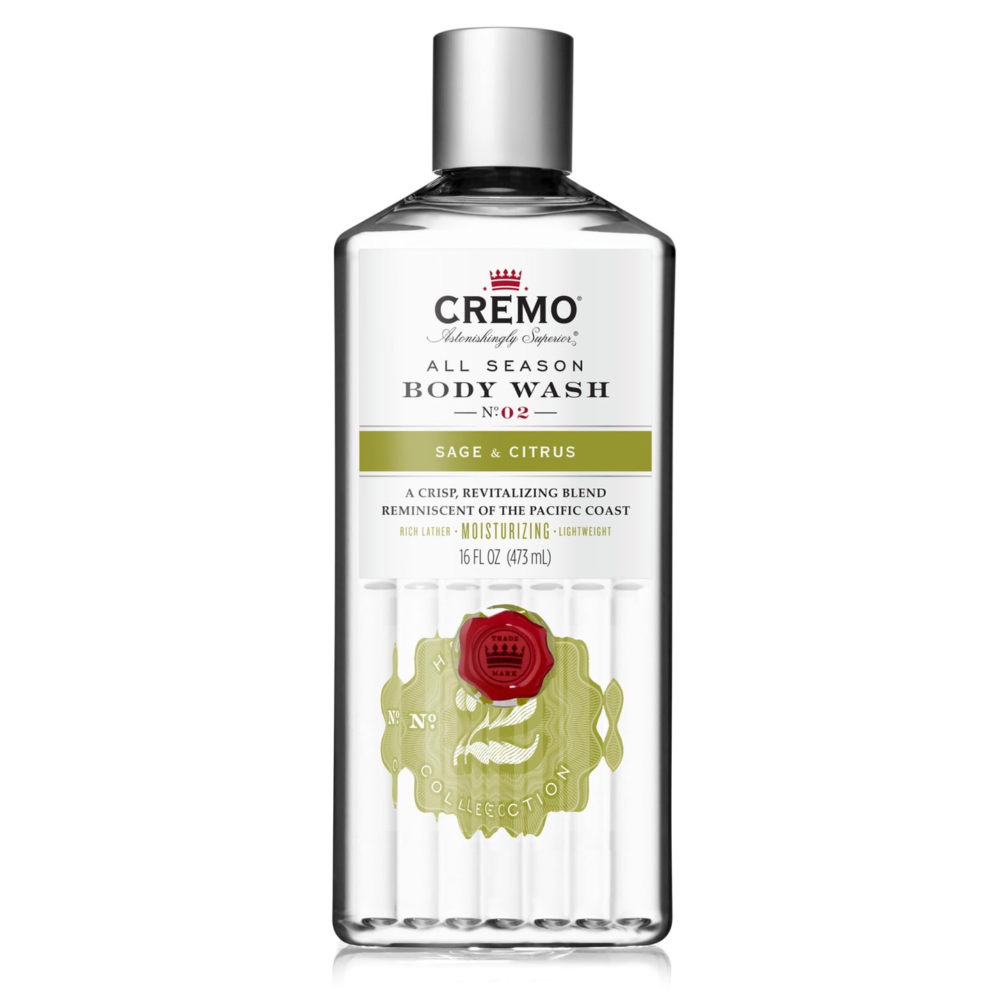 Cremo Men's Body Wash Bundle with Sage & Citrus and Silver Water & Birch Scents, 2 x 16 Fl Oz