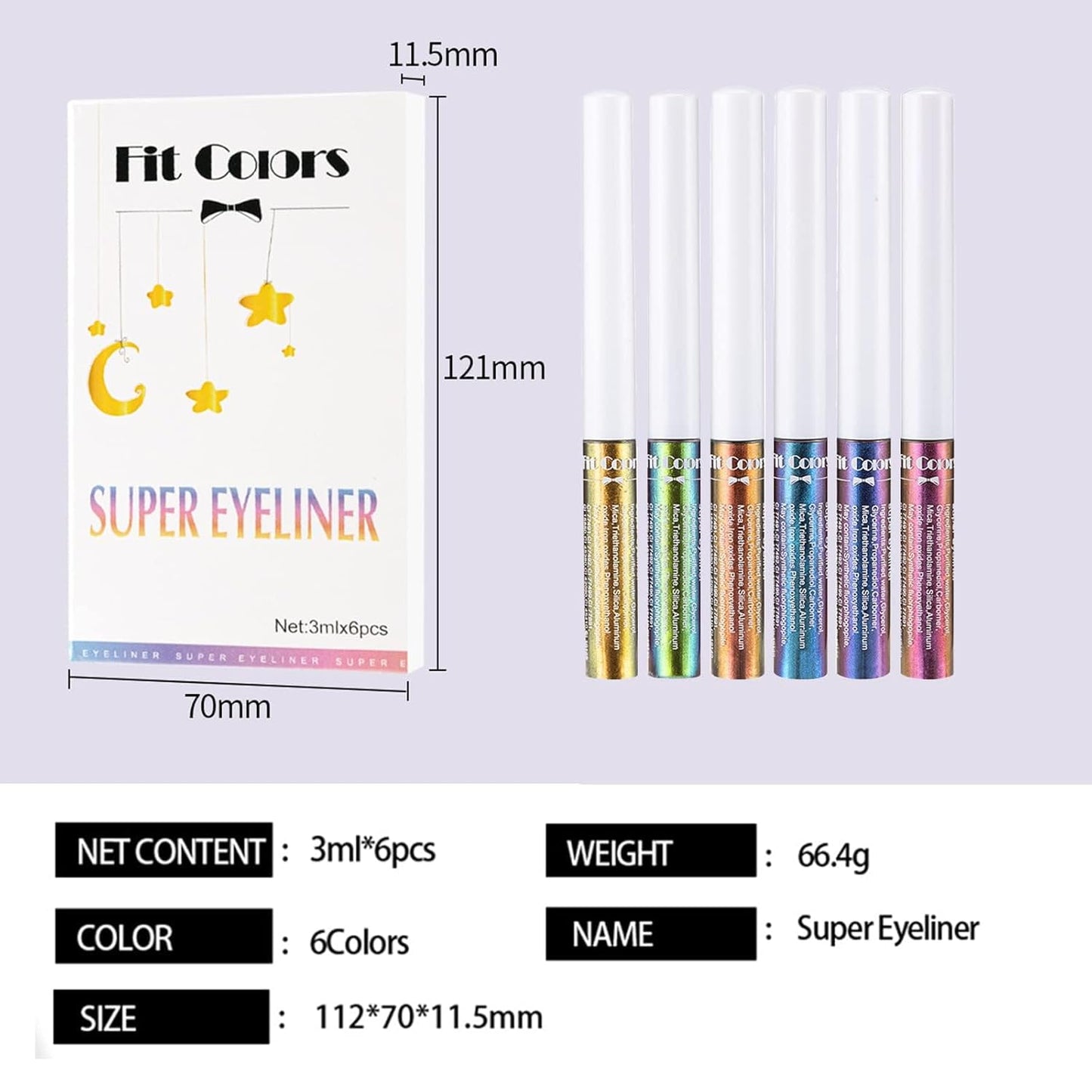 Chameleon Liquid Eyeshadow Set - 6 Metallic Glitter Shades | Long-Lasting Waterproof Multichrome Makeup