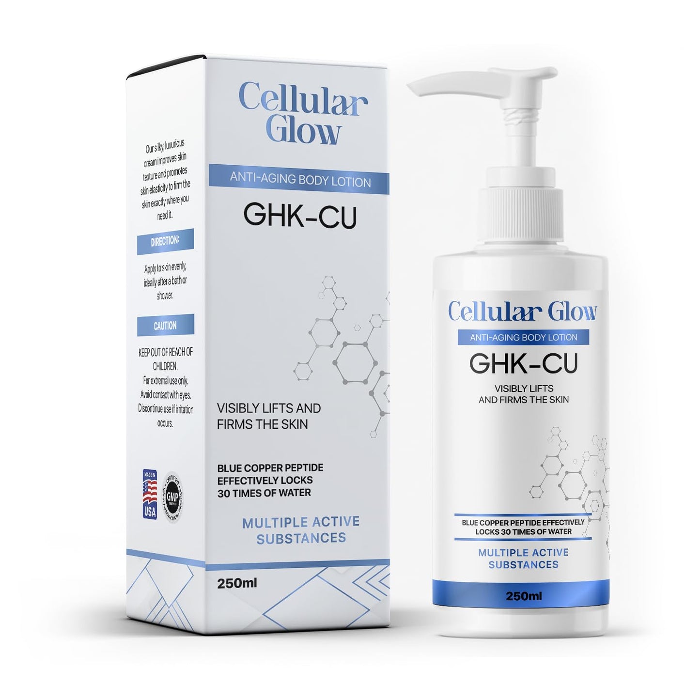 Cellular Glow Copper Peptide & Hyaluronic Acid Body Lotion – 10 fl oz | Anti-Aging, Skin Firming & Intense Hydration for Smooth, Youthful Skin