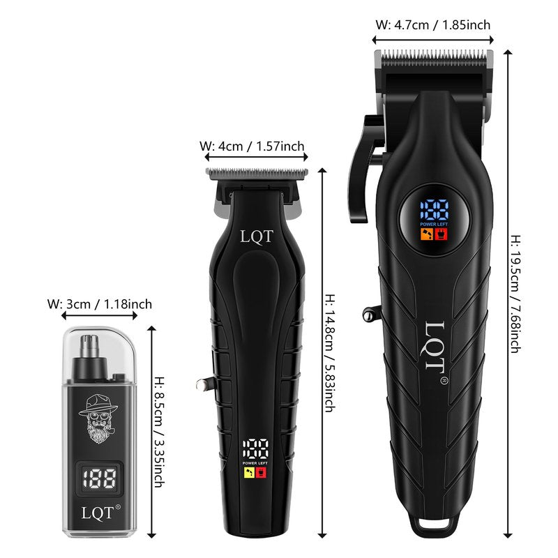 LQT Hair Clippers for Men Cordless Clippers and Trimmers Set Professional Electric Body Beard Mustache Trimmer for Men Nose and Ear Hair Trimmer with Comb, Wrap, Bag, to Son Husband Father Men's Gifts