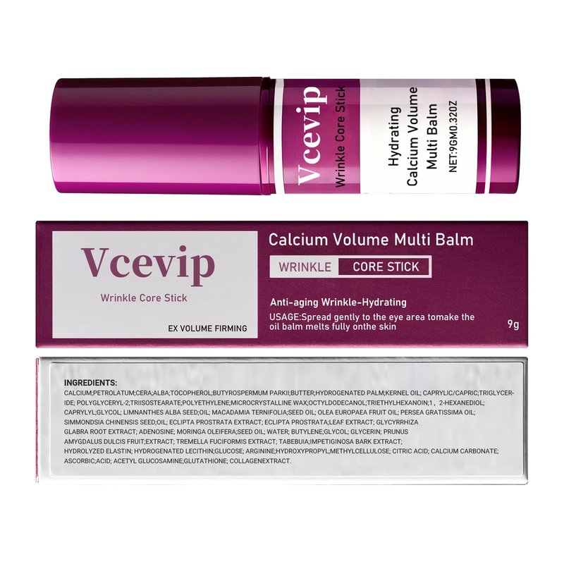 VCEVIP Calcium Volume Multi Balm Stick - Anti-Aging Collagen Cream for Intensive Hydration, Wrinkle Repair & Skin Firming, Suitable for Face, Eyes and Neck.