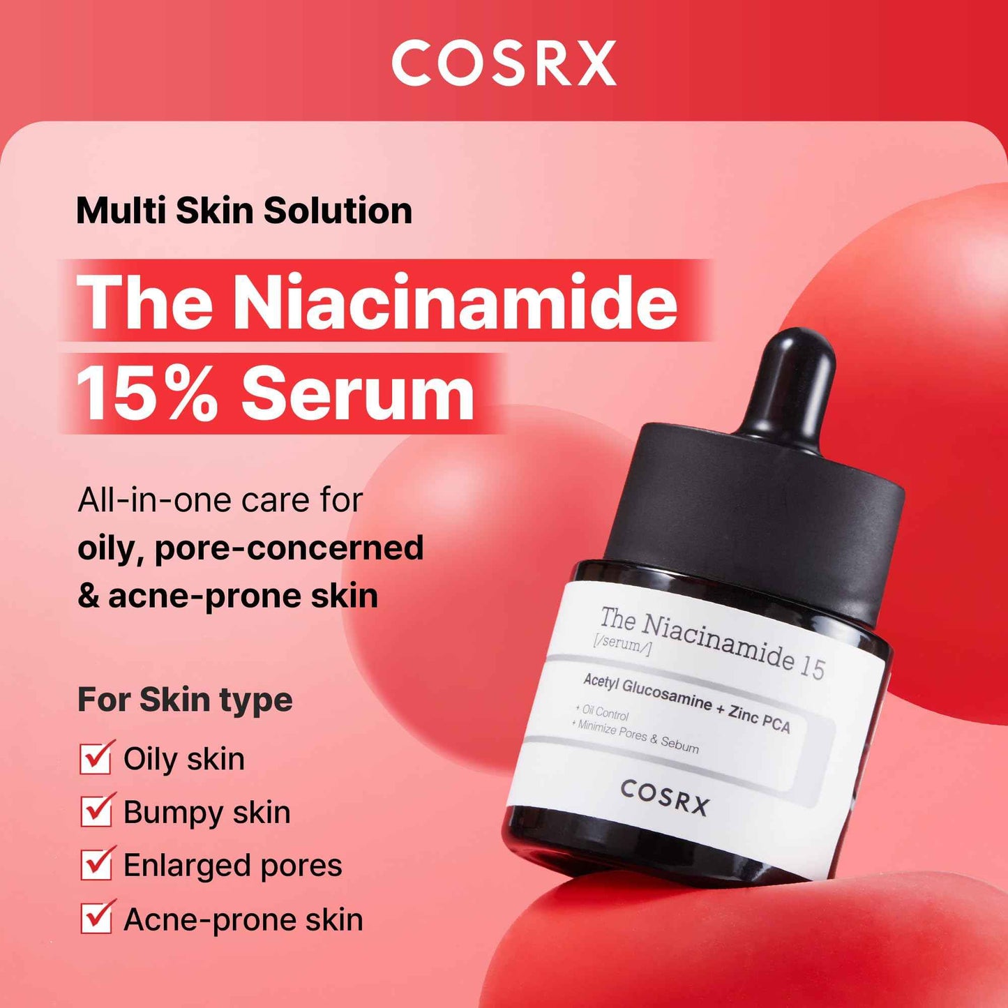 COSRX 15% Niacinamide Face Serum, 0.67 fl oz, Pore Minimizer Serum for Face, Even Skin Tone, Korean Skin Care, Stocking Stuffers, Gifts For Women