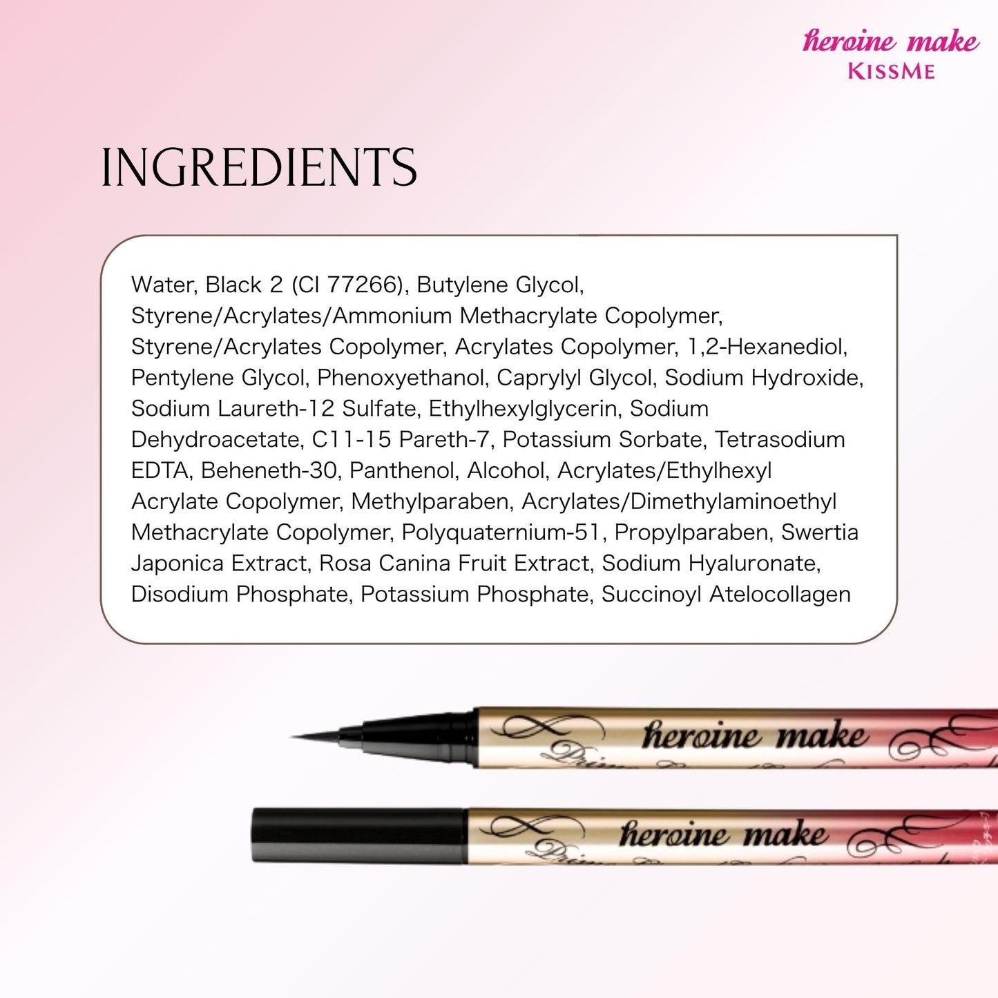 Heroine Make by KissMe Super Durable Eyeliner | Waterproof Liquid Eyeliner | Black Liquid Liner for Long-Lasting Color | Smudge-Proof Formula | Hypoallergenic for Sensitive Eyes | Japanese Makeup