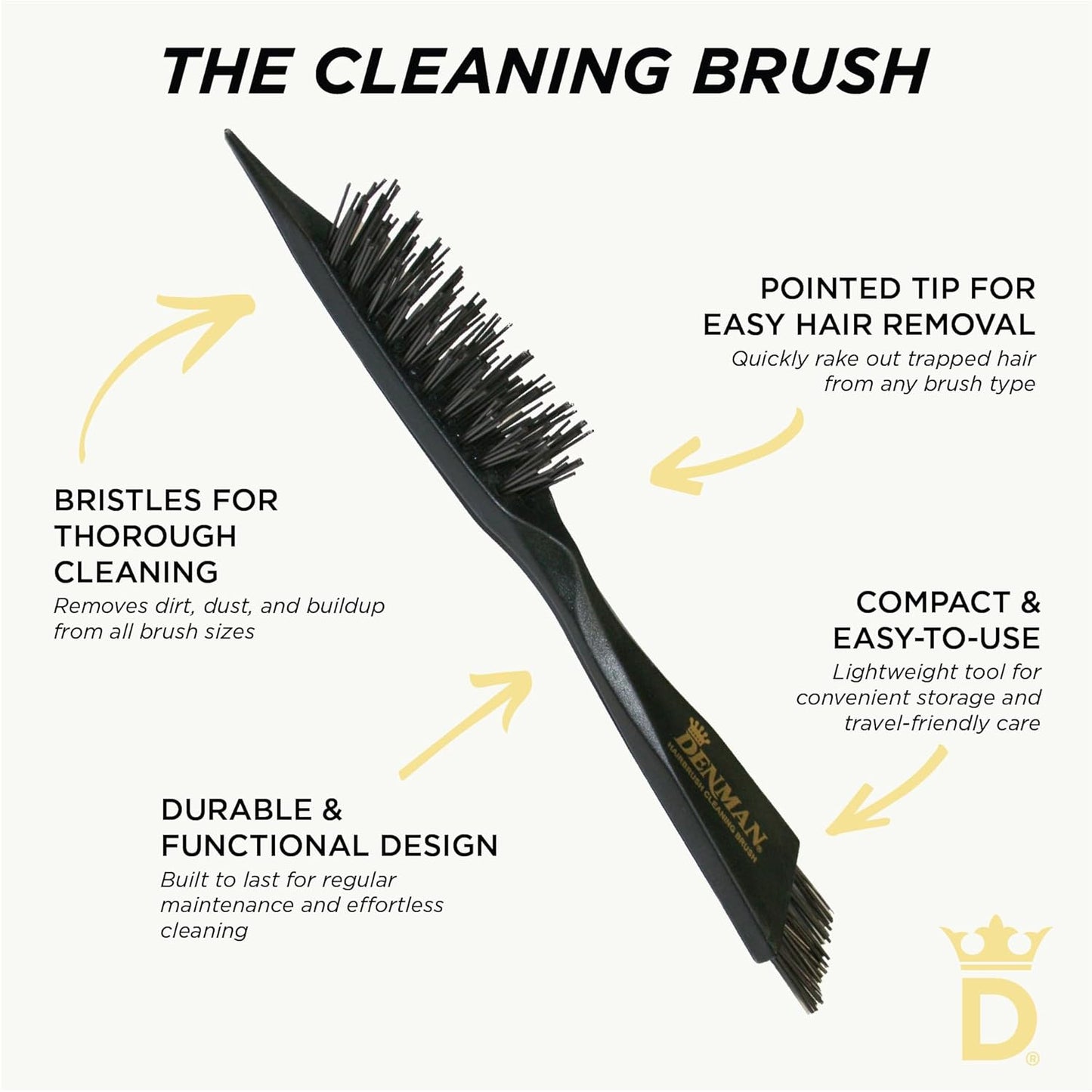 Denman Hairbrush Cleaning Brush - Effortless Hairbrush Maintenance | DBC1