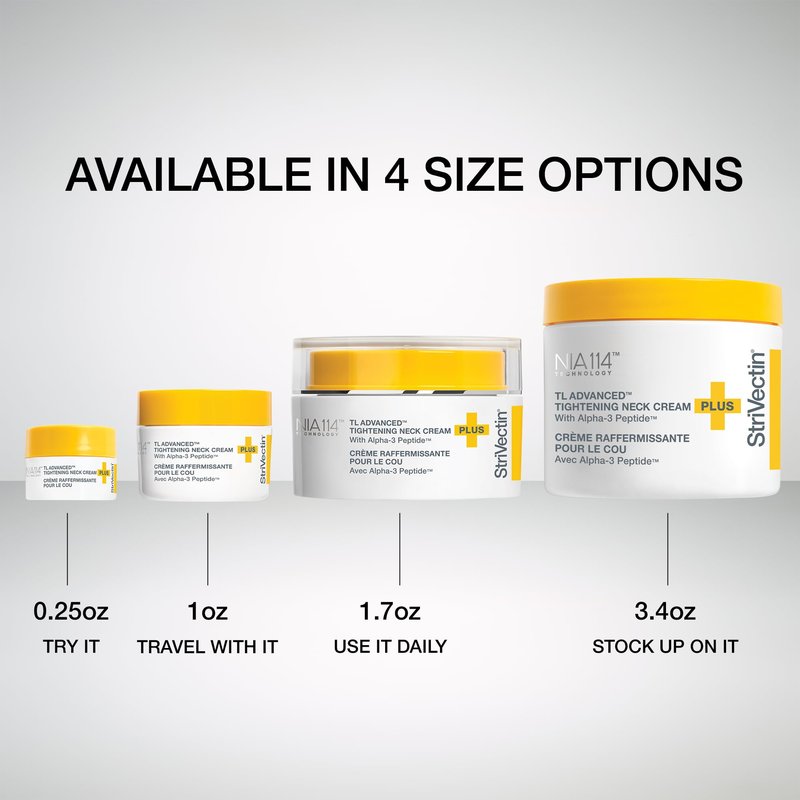 StriVectin TL Advanced Tightening Neck Cream PLUS - 3.4 oz - Tighten and Lift Neck Cream, Visibly Reduces Sagging and Crepey Skin, Improves Décolleté Lines and Wrinkles for Smooth, Youthful Skin