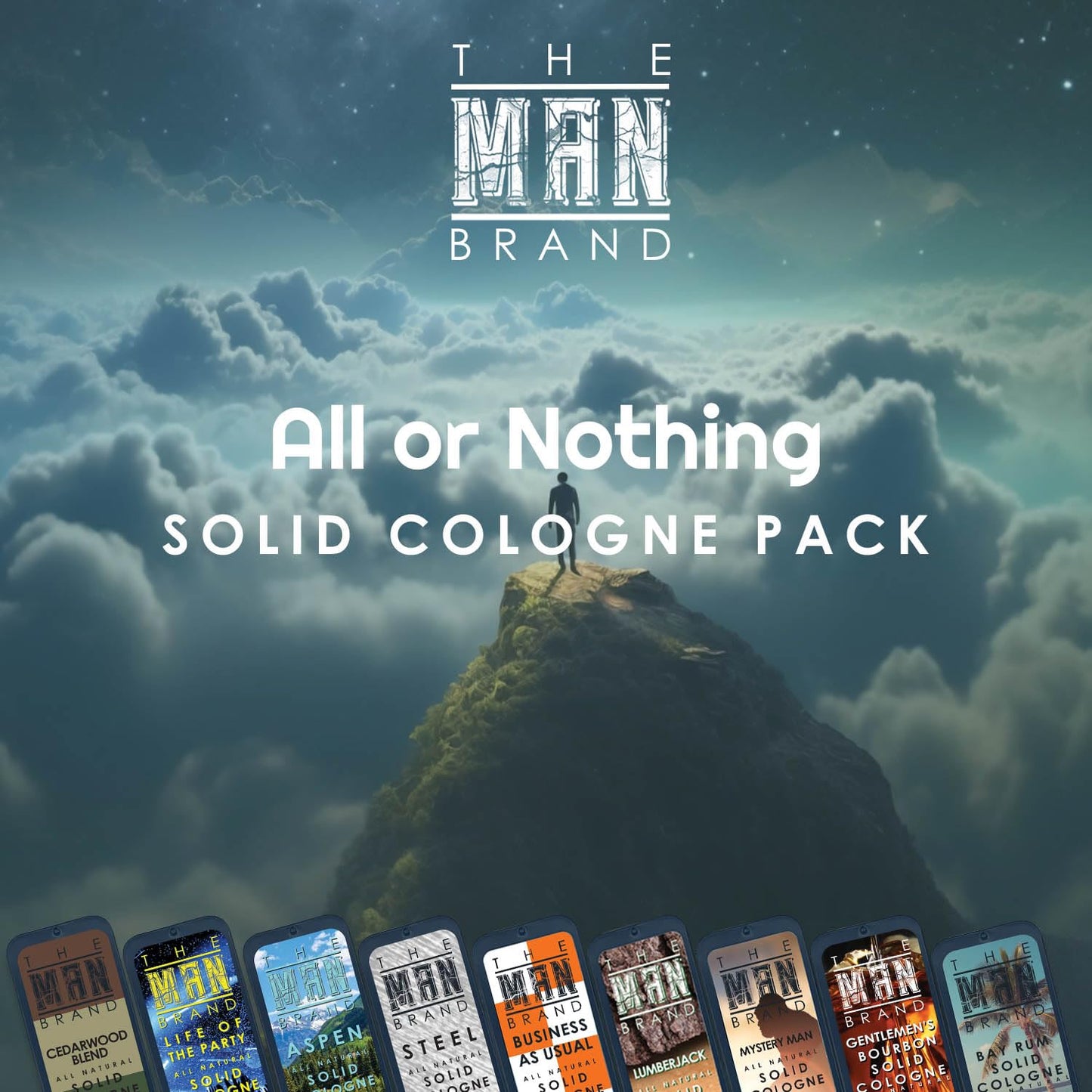 Men's Solid Cologne Sample Set - 9 Travel-Size Fragrance Pack | 0.75 oz Each