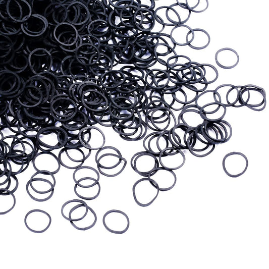 Mini Rubber Black Elastic Hair Ties Bands with a Box, BEBEEPOO 2500pcs Small Black Rubber Bands for Hair, Soft - No Damage - STRONG - REUSEABLE (2500pcs black)