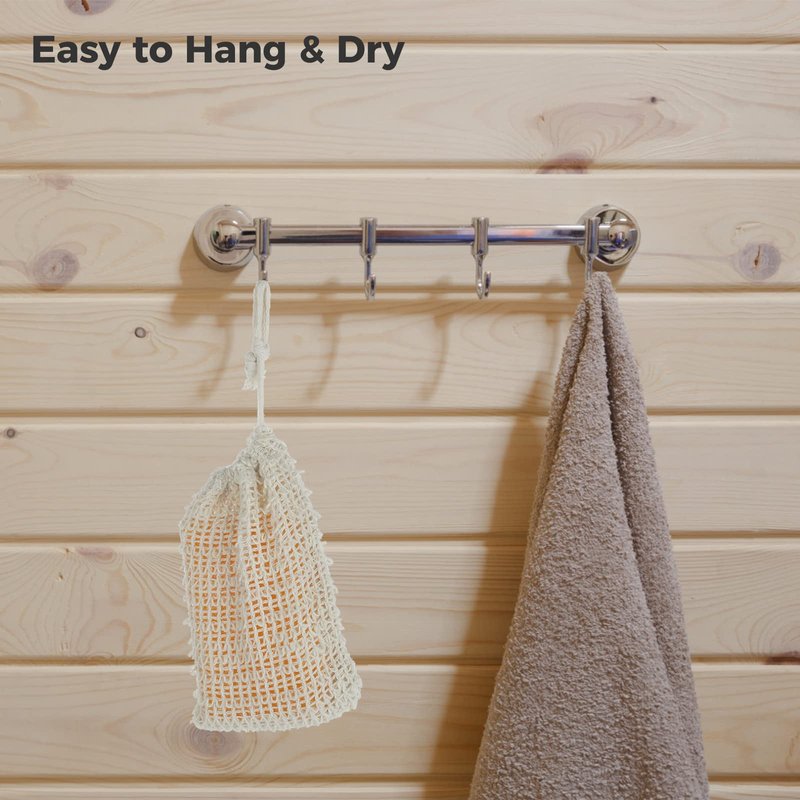 COSYOO 100 Pcs Sisal Soap Saver Bag with Drawstring, Plastic-Free Soap Saver Bags Reusable& Natural Bubble Exfoliating Pouch for Bath & Shower, Zero Waste Mesh Bag for Foaming & Drying Soaps