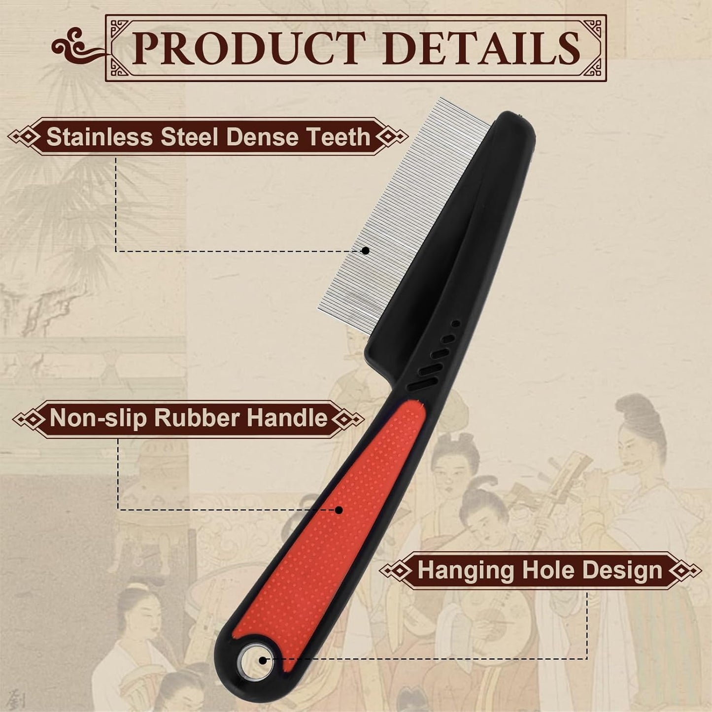 Patented Anti Dandruff Comb & Stainless Steel Fine Tooth Comb Kit, Dandruff Remover, Scalp Sweep Detoxing, Massage Dandruff Removal Brush for Scalp Build Up