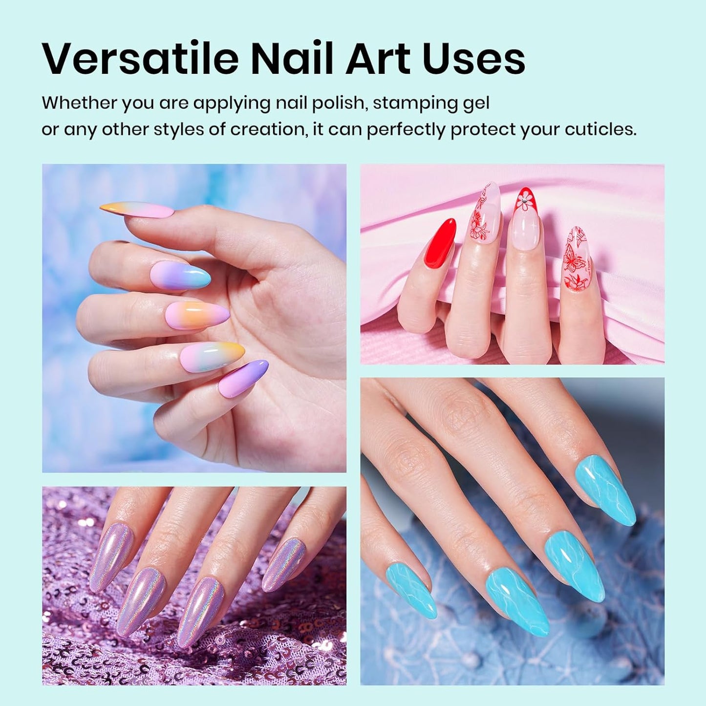 Beetles Liquid Latex for Nail 15ml - Peel off Nail Polish Cuticle Guard with Plastic Nail Care Stick Nails Design Air-Dry Liquid Latex Barrier for Protector Fingers